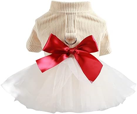Jdefeg kućna odjeća za srednje pse ženska topla jesen i zima crvena brižna odjeća za pse džemper suknja svečana