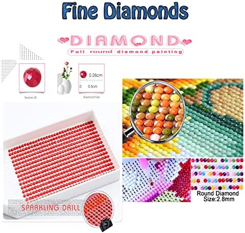 Dijamantni setovi za odrasle, zalazak sunca Nature Diamond Art Kids početnik DIY 5D boja po brojevima,