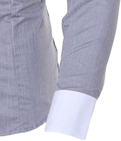 DGKaxiyahm muške košulje od majica na kontrastnoj kontrastu lagana poslovna baggy fit haljina bluza s majicama
