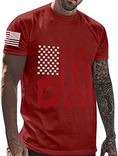 Majice za muškarce, muške majice sa američkom zastavom Patriotski Tee kratki rukav 4. jula Apperal
