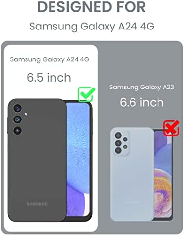 Dretal za Samsung A24 4G futrolu, Galaxy A24 5G futrola s poklopcem klizača + [2pcs] Zaštitni zaslon od kaljenog stakla, zaštitni poklopac od udarnog udara u radu