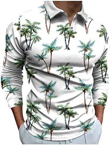 Yhaiogs modna košulja muškarci muškarci Casual proljeće ljeto Dugi rukav sa spuštenim vratom majica štampana majica Top bluza duga