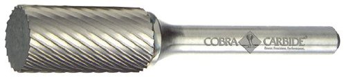 Cobra Carbide 10067 Micro Grain Solid Carbide Cylindrical Burr, dvostruki rez, oblik SA-51, 1/8 prečnik