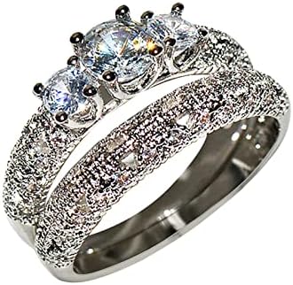 mmknlrm modne dame vjenčani dijamantski prijedlog prstena za angažman prsten za uključivanje