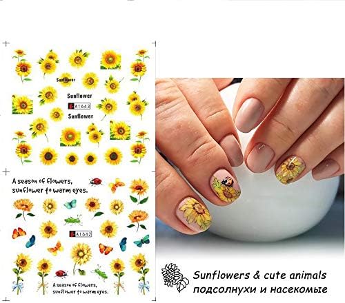 12 stilova suncokretove naljepnice za umjetnost noktiju naljepnice cvijet Nail Art naljepnice