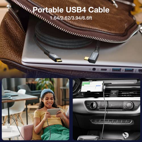 Leirui USB 4 kabel, desni kut Thunderbolt 4 kabel 40Gbps Prijenos podataka 240W Brzi punjenje USB4 kabel USB