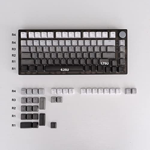 120 tipki sive gradijentne tipke Prozirne tipke za ključeve za 60% 65% 75% Mehanička tastatura, kompatibilna