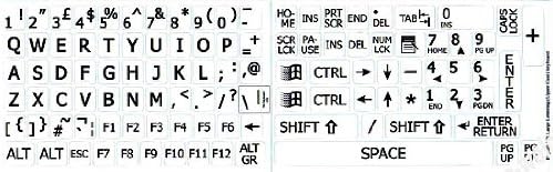 Engleski UK velika slova netransparentne naljepnice tastature sa bijelom pozadinom za Desktop