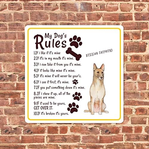 Alioyoit Funny pas metalni znak plaketa pravila mog psa uznemirena vješalica za vrata za kućne
