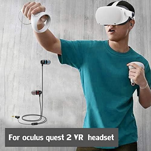 Prozor-Pick Oculus Quest 2 Slušalice za slušalice za Oculus Quest 2 Buka Izoliranje Inear Earbud 360 stepeni surround i Detailrich Sound sa dva držača za slušalice i jednim slušalicama