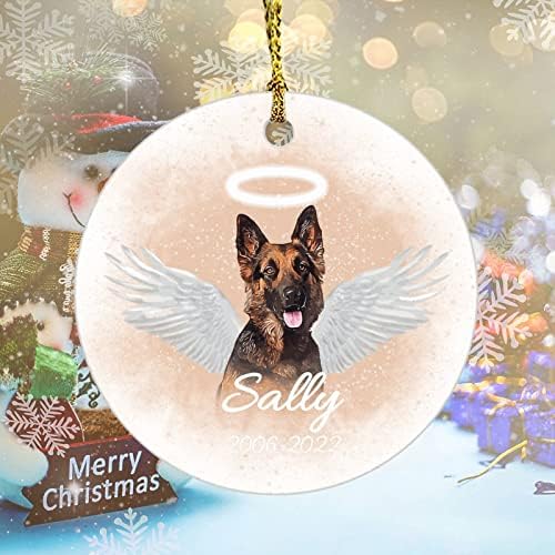 Pas bokser spomen Ornament personalizirani pas za kućne ljubimce anđeoska krila okrugla keramička