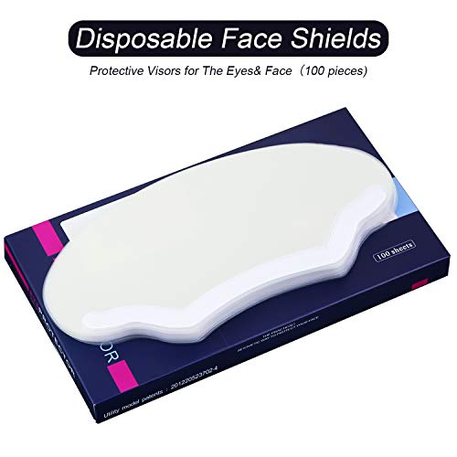 Sanlebi 100kom Microblading Kit Makeup tuš štitnici za lice, Clear Visors zaštitnik za oči za salonske potrepštine