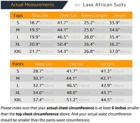 Laxx muške košulje od 2 komada afričke dašike, tradicionalni plemenski uzorak štampani pantalona s dugim rukavima