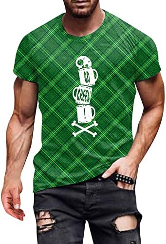 PDFBR-ov dnevni list Muške majice za majice u tlom kratkih rukava Green Grafički tee Gnomes Ispis Sportski mišićni fit majica
