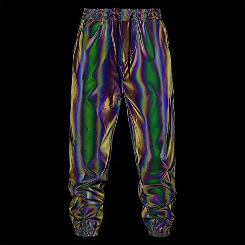Muške labave Hip Hop plesne fluorescentne helanke za mlade slobodne noćne sportske hlače za trčanje