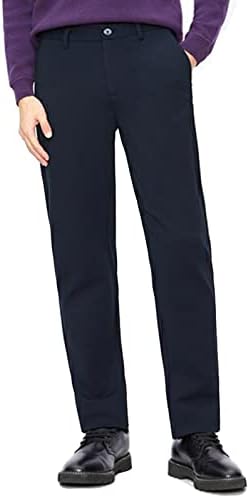 Yucenfu muški ravni fit rastezalne pantalone elastične strugove casual pantalone za muškarce
