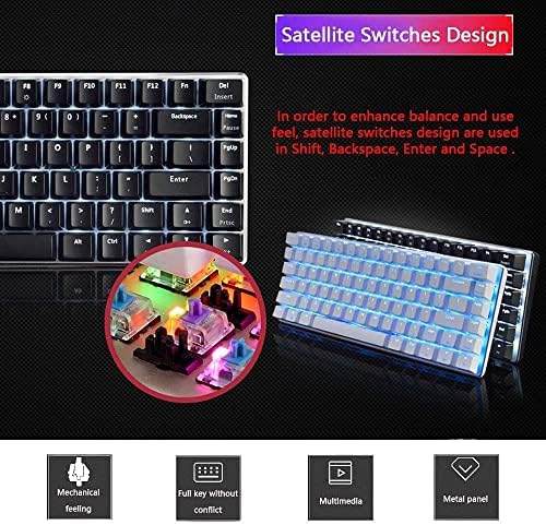 Žičana mehanička tastatura za igre USB Metal plava Switch PC Gaming tastatura sa bijelim LED pozadinskim