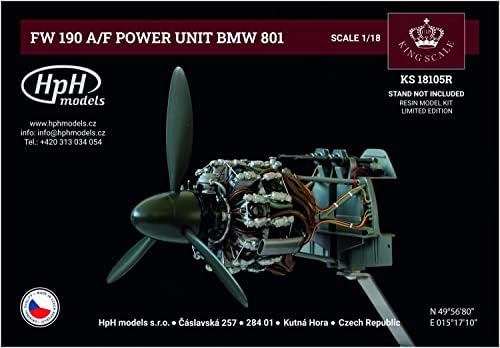 HPH Model 1/18 BMW 801 motor Fw190a / F resin Kit HPHKS18105R oblikovana boja