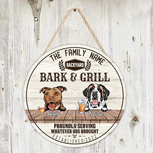 Funny pas drveni paletni znak plaketa kora i roštilj okrugla pseća šapa otisci znaka sa sarkastičnim