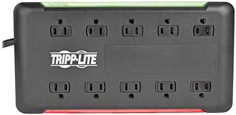 Tripp Lite 10-Outlet prenaponska zaštitna traka 6ft kabl 2880 džula Crna $ 100k osiguranje