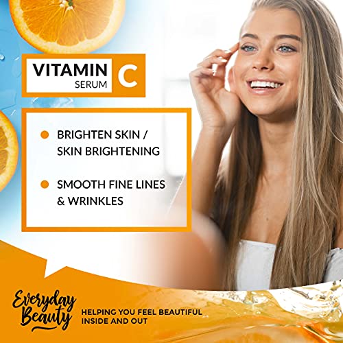 Organski Serum vitamina C za lice - USDA certificirani Serum za lice-Anti Aging za Fine linije & bore-moćni