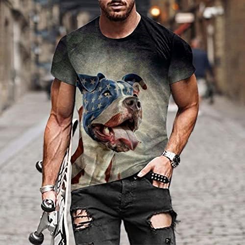 MOMKER mens ljetni dan nezavisnosti Moda 3d Digitalna štampa T Shirt kratki rukav kompresijski paket