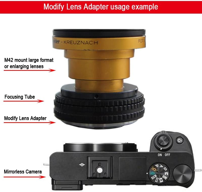 3mm modificiraj adaptera za objektiv za M42 na e montira kameru
