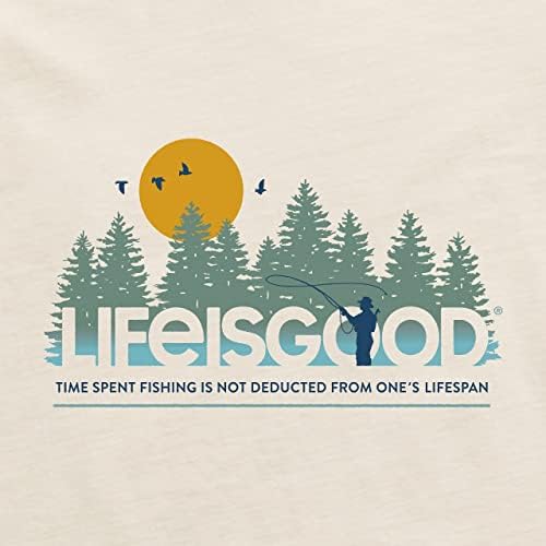 Život je dobar. Muški životni vijek drobilica za ribolov-Lite Tee, Putty White, X-Large