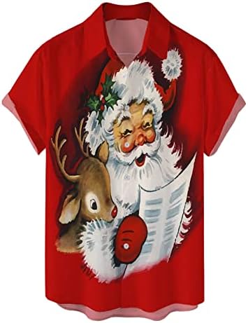 XXBR božićne majice dolje majice kratki rukav smiješni Xmas Santa Claus Havajska majica za zabavu Grafičke
