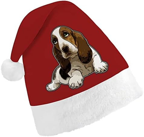 Basset Hound Božićni šešir Santa šešir za uniseks odrasle Comfort Classic Božić kapa za Božić Party Holiday