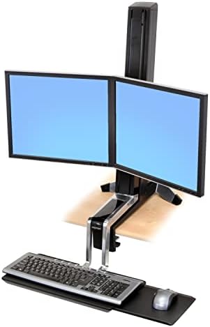 Ergotron-WorkFit - s Konverter stonih stonih monitora sa dva monitora, radna stanica za sjedenje za stolove –