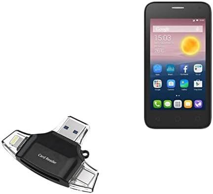 BoxWave Smart Gadget kompatibilan sa Alcatel OneTouch Pixi first - Allreader čitač SD kartica, čitač microSD kartica SD kompaktni USB za Alcatel OneTouch Pixi first-Jet Black