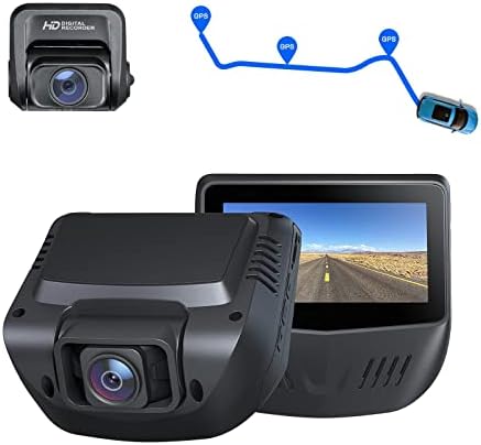 Dash Cam, prednja i stražnja 1080p crtična kamera za automobile, opcionalni GPS, široki ugao od 170 °,