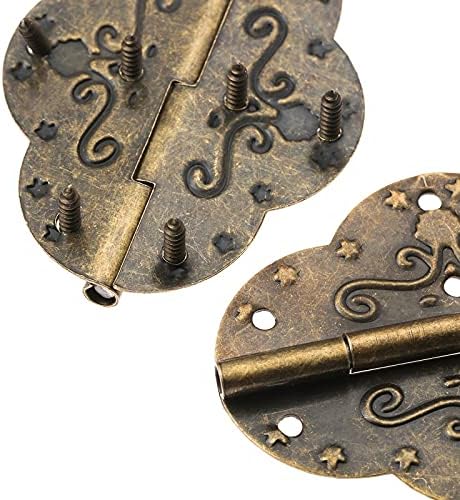 Xwwdp 2pcs 69x53mm starinski brončani šarke za nakit drvene kutije za ladicu vrata ukrasni vintage gvozdeni
