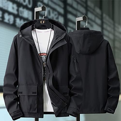 ADSDQ muški kaputi i jakne, klasična jakna s dugim rukavima Men College Fall s kapuljačom Soft