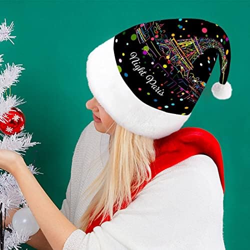 Noć Paris Eifel Tower šareni Polka Dot Božić šešir Santa šešir Funny Božić kape Holiday Party kape