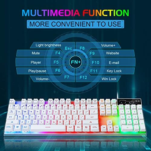 Kombinacija tastature i miša za igre, K1 LED Dugina Tastatura sa pozadinskim osvetljenjem sa