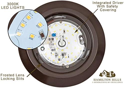 Hamilton Hills tanka okrugla 5,5 inča nauljena Bronzana disk LED plafonska lampa | 4000k Cool najtanji