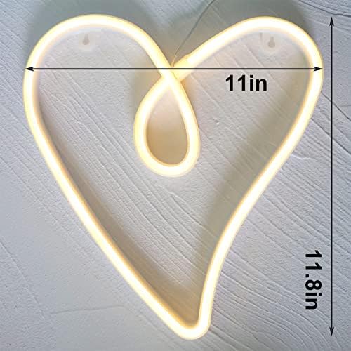 Ljubavno srce neonsko svjetlo Valentinovo poklon za djecu ili nju, LED Neonski natpisi u obliku srca