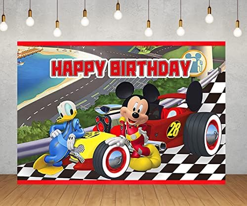 Mickey I Roadster Racers pozadina za rođendanske zabave dekoracije Mickey Banner za Baby Shower potrepštine