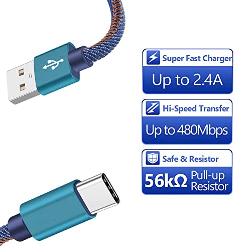 USB TIP C kabel, dvostrana reverzibilna najlonska pletenica Brzo punjenje USB tip A do C Punjač za Samsung