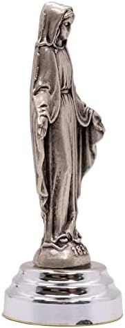 Seoski poklon uvoznici čudesna medalja kip | Metal blagoslovljena majčina figurica sa magnetnom i ljepljivom bazom | Veliki kršćanski / katolički dekor za automobil ili dom | 2.6 visok | napravljen u Italiji