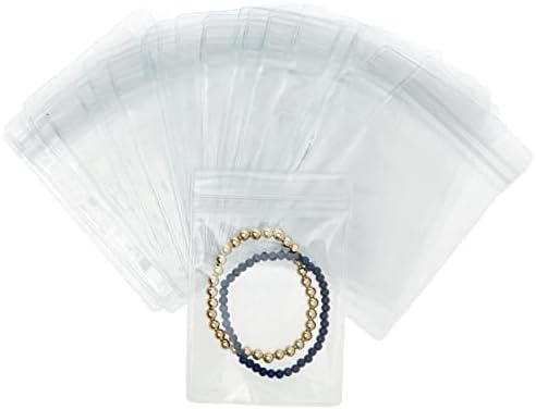 100 pakovanja prozirnih plastičnih kesa za nakit, minđuše, ogrlice, Mini torbe koje se mogu ponovo zatvoriti za