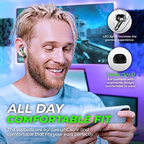 MuveAcoustics Hype True Wireless Gaming slušalice - trajanje baterije od 30 sati, udobno prianjanje, Dual Mic