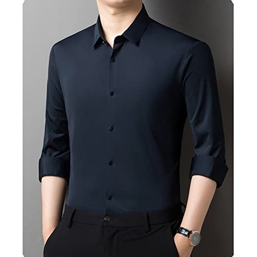 Duge rukave stilske košulje za muškarce čvrste lagane tanke košulje klasična casual poslovna dugmad