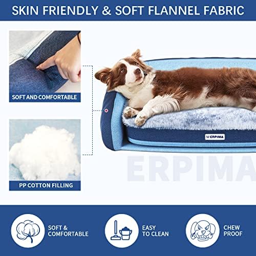 ERPIMA Ultimate Orthopedic Memory Foam srednji krevet za pse sa CertiPUR-us ® Certified Foam-podupiračem i izdržljivom vodootpornom oblogom & uklonjiva periva navlaka | štiti kičmu i spojeve