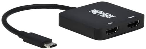 Tripp Lite USB-C dvoentaktirajte HDMI adapter, Windows & Macbook Pro, 4K @ 60Hz 4: 4: 4 Dvostruki izlaz, 7,1 kanalni surround zvuk Audio, HDCP 2.2, HDR, DP 1.4 ALT mod, 3-godišnja garancija