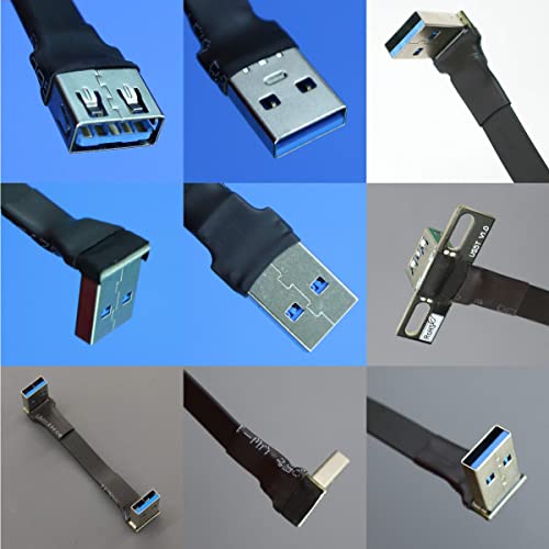 ADT-Link USB 3.0 Tip mužjaka u USB žensko proširenje vrpca kabela preklopi 90 fpv tanak ravni