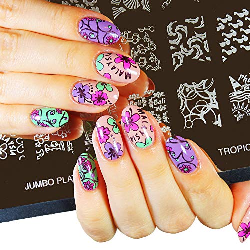 VAGA nail Stamping Kits 10 Jumbo Nail Art Pečat manikir Set image plate U1, naš nail Stamping Plate Nail Art