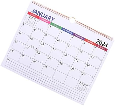 Ciieeeo 5pcs 2024 Zidni kalendar Kalendar papira ručna ručna